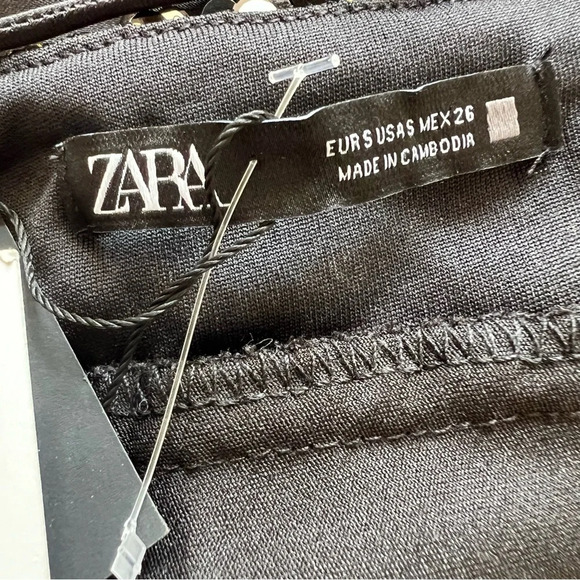 New! Zara Black Satin Contrast Sequin Maxi Slip Dress nwt 26138 - Picture 11 of 15